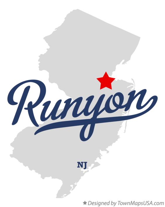 Map of Runyon, NJ, New Jersey