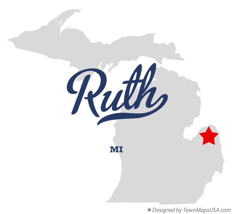Map of Ruth, MI, Michigan