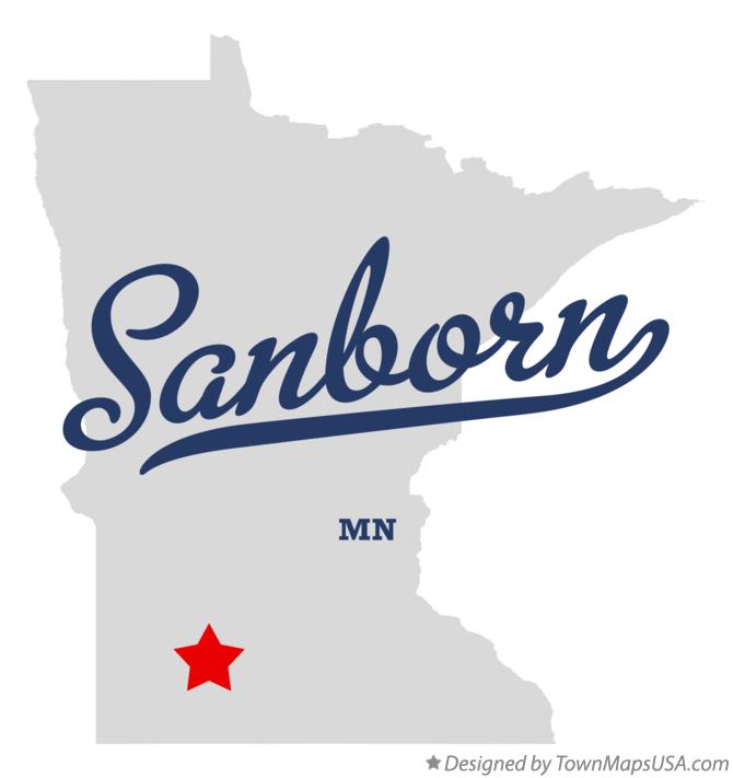 Map of Sanborn, MN, Minnesota