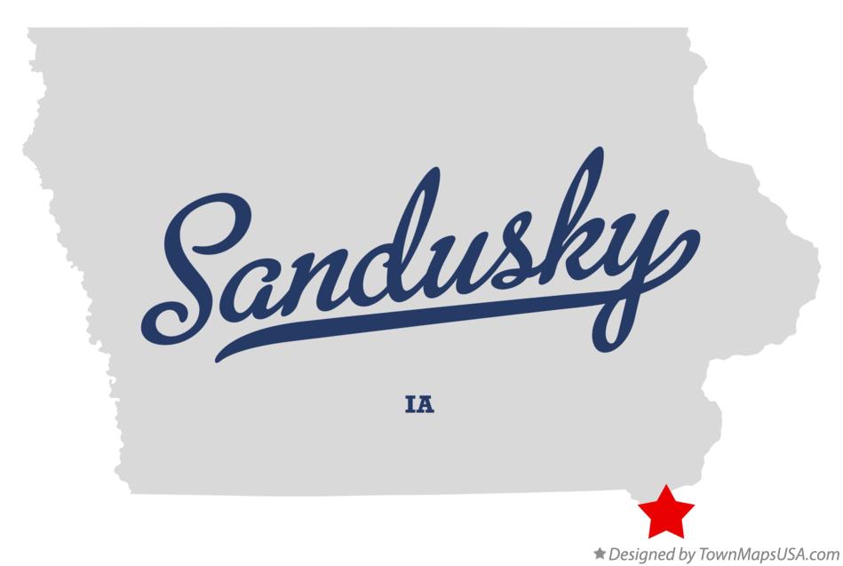 Map of Sandusky, IA, Iowa
