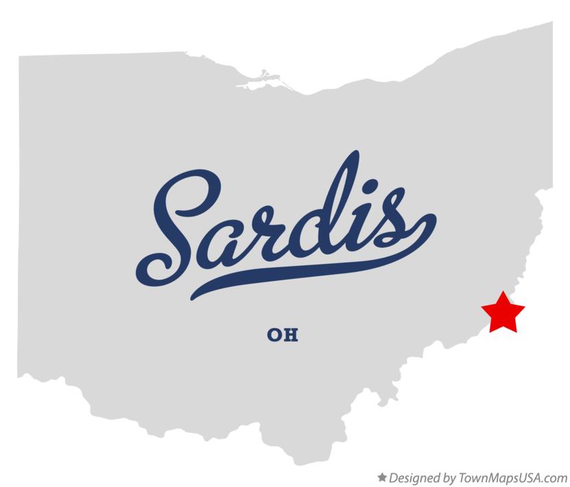 Map of Sardis, OH, Ohio