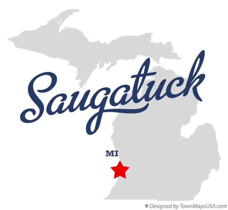 Map of Saugatuck, MI, Michigan
