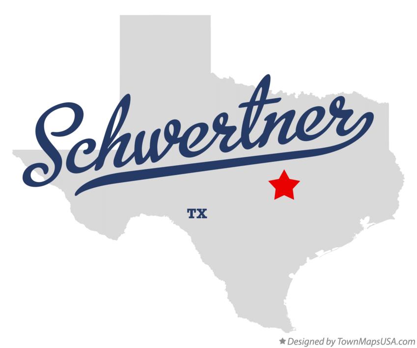 Map of Schwertner, TX, Texas