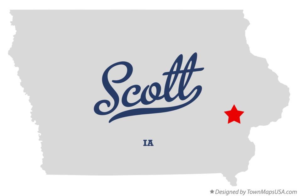 Map of Scott, Johnson County, IA, Iowa