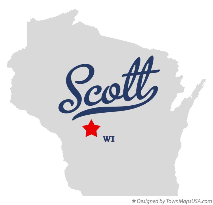 Map of Scott, Monroe County, WI, Wisconsin