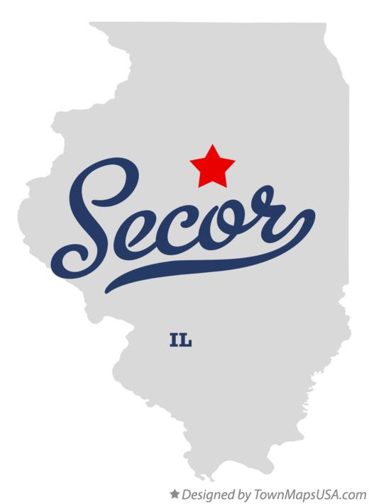 Map of Secor, IL, Illinois