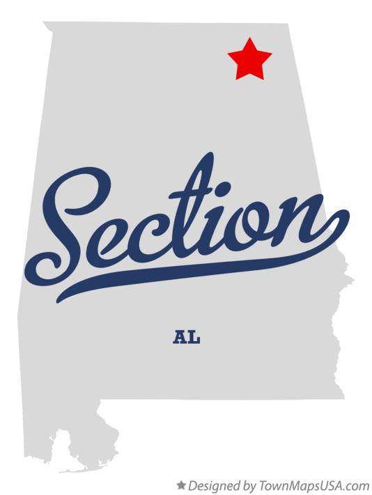 Map of Section, AL, Alabama