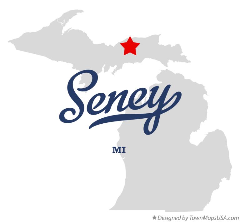 Map of Seney, MI, Michigan