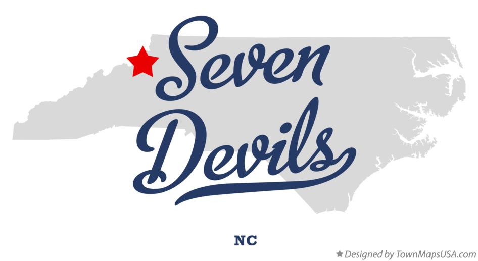 Map of Seven Devils, NC, North Carolina