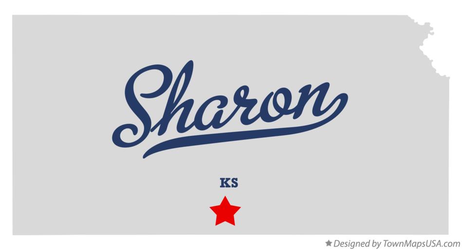 Map of Sharon, KS, Kansas