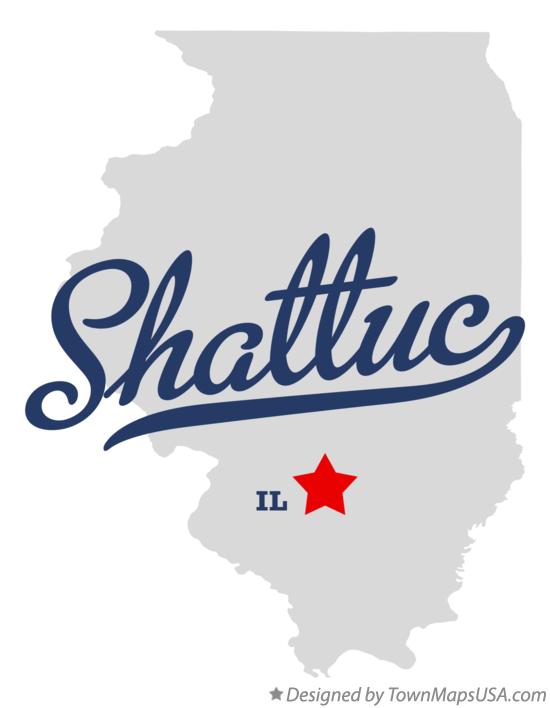 Map of Shattuc, IL, Illinois