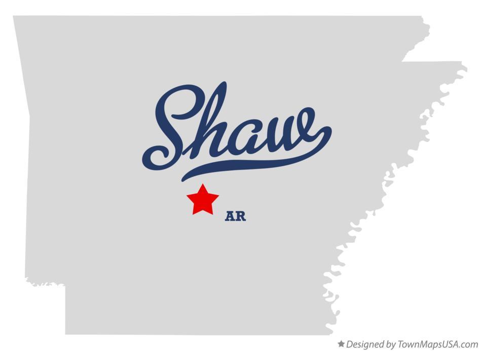 Map of Shaw, AR, Arkansas