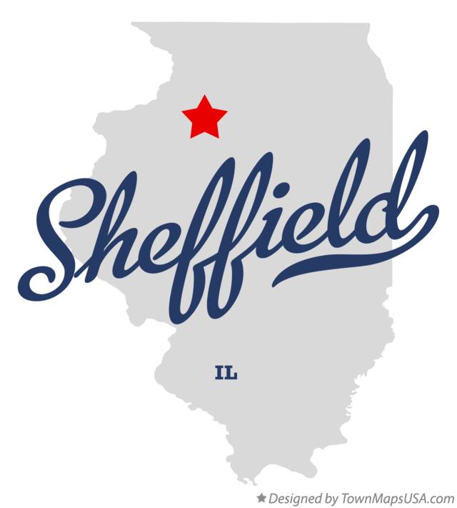 Map of Sheffield, IL, Illinois