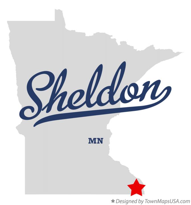 Map of Sheldon, MN, Minnesota