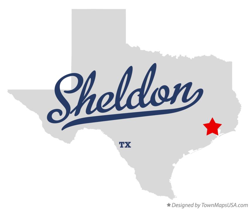 Map of Sheldon, TX, Texas