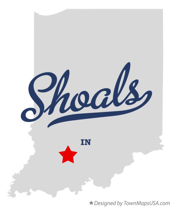 Map of Shoals, IN, Indiana