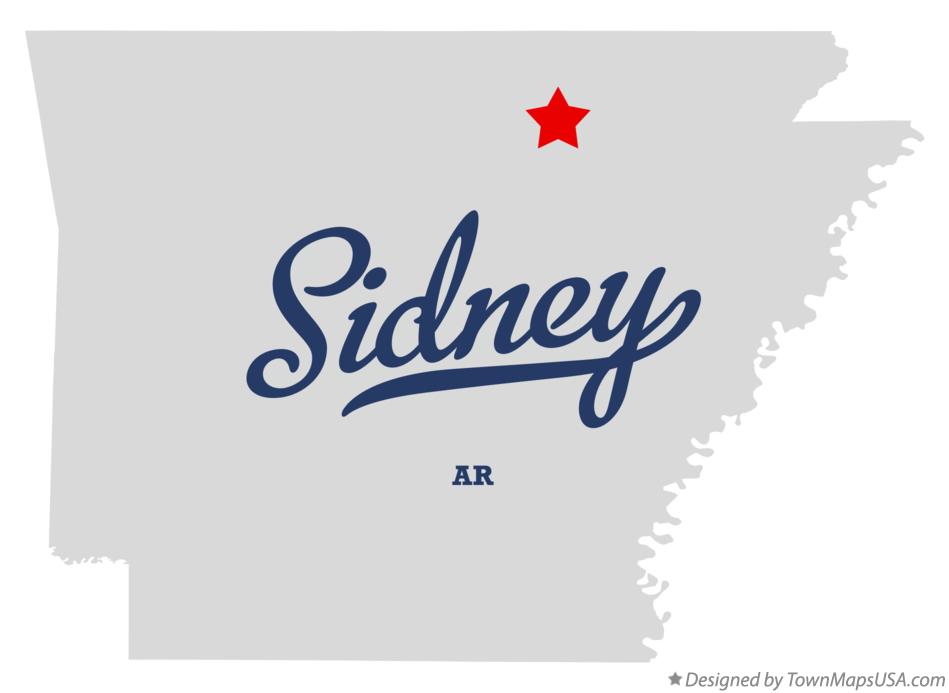 Map of Sidney, AR, Arkansas