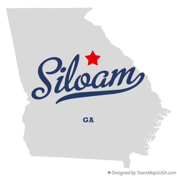 Map of Siloam, GA,