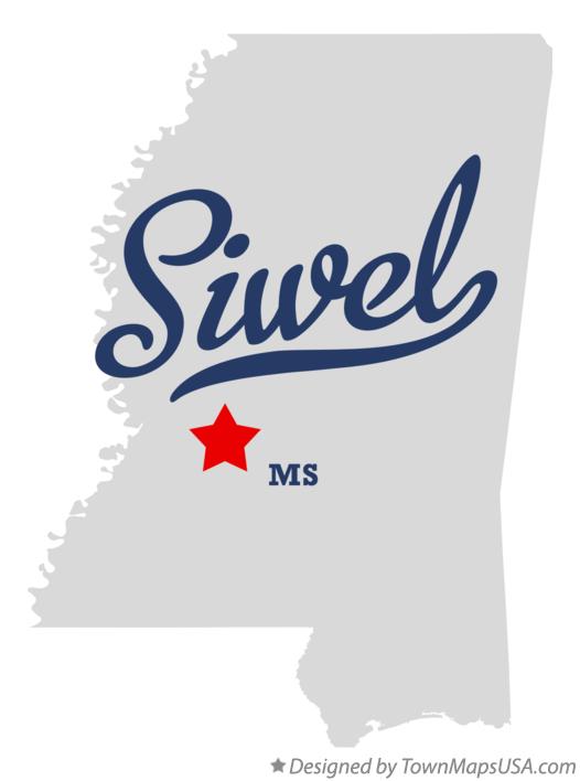 Map of Siwel, MS, Mississippi