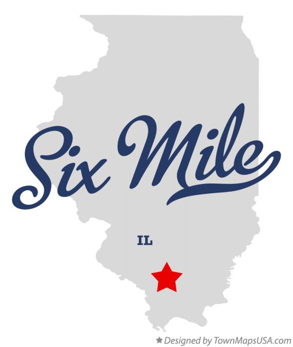 Map of Six Mile, IL, Illinois