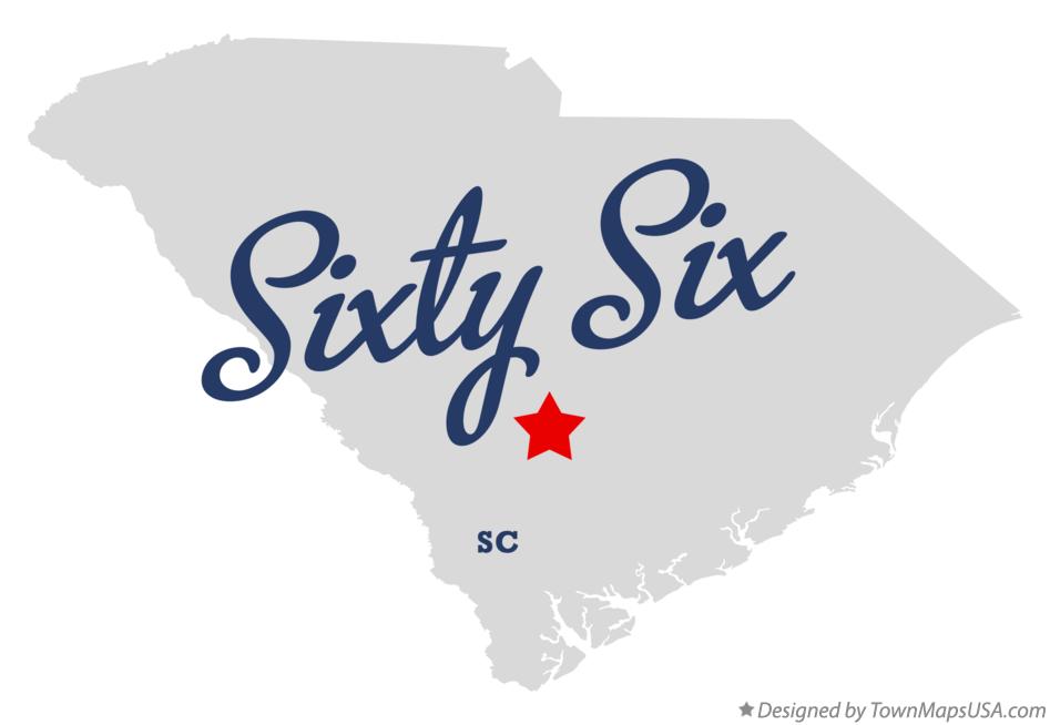 Map of Sixty Six, SC, South Carolina