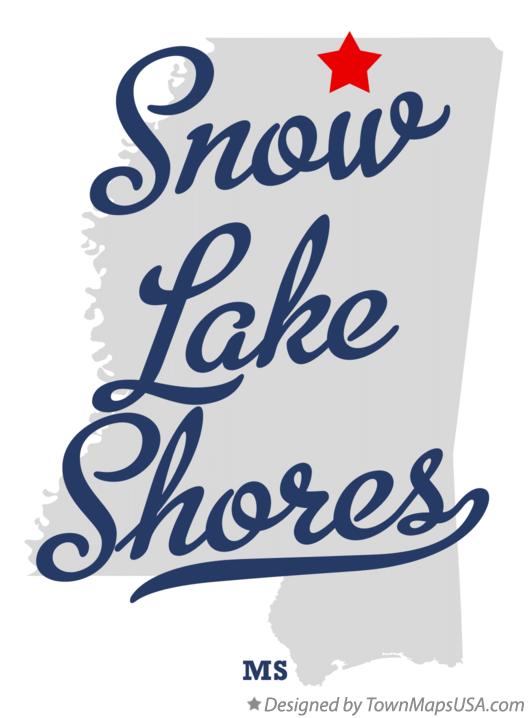 Map of Snow Lake Shores, MS, Mississippi