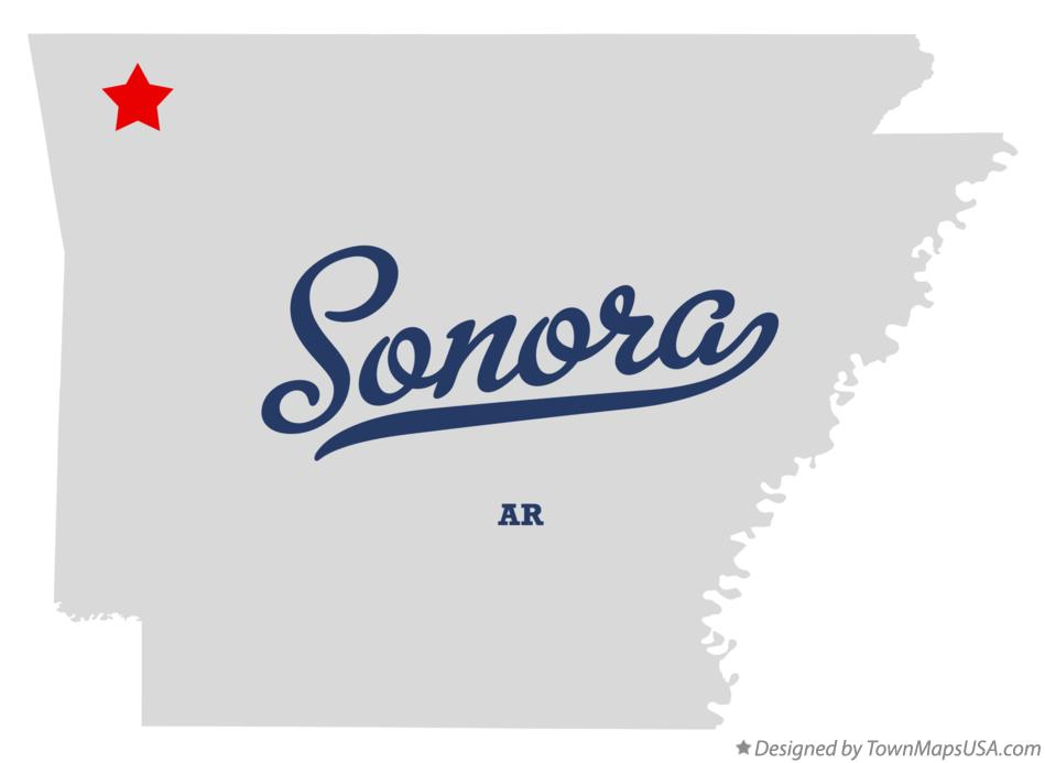 Map of Sonora, AR, Arkansas