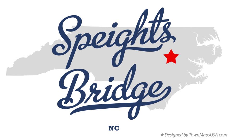 Map of Speights Bridge, NC, North Carolina