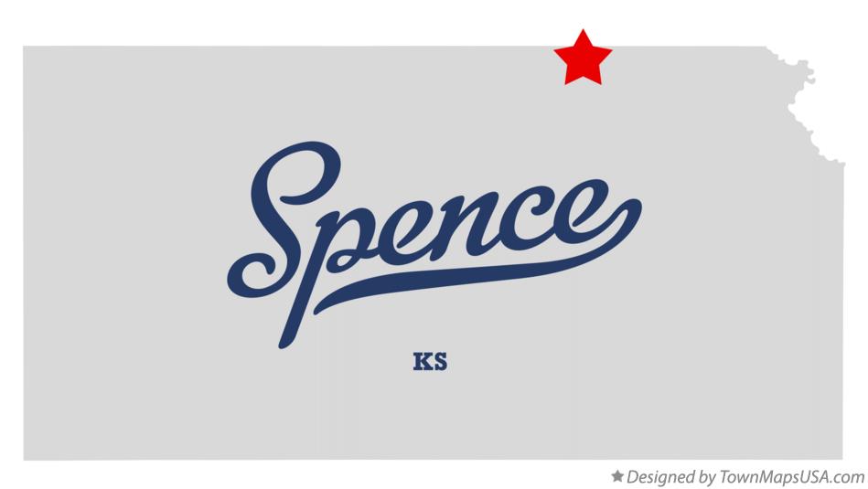 Map of Spence, KS, Kansas