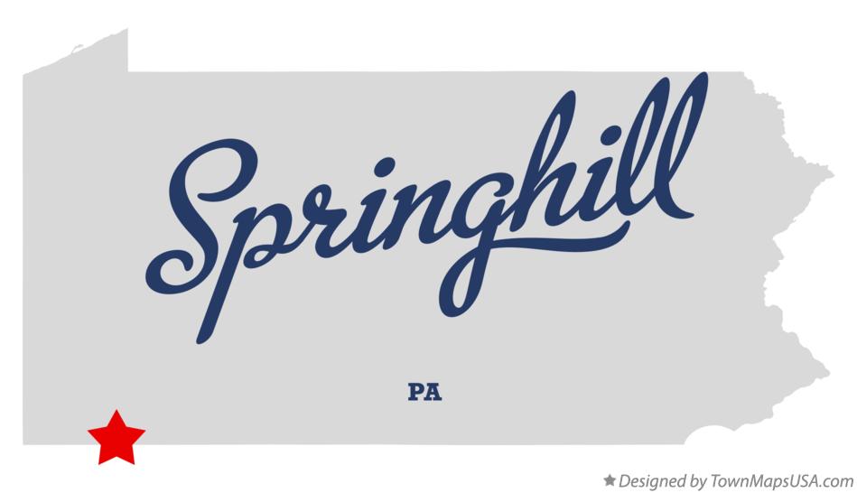 Map of Springhill, Fayette County, PA, Pennsylvania