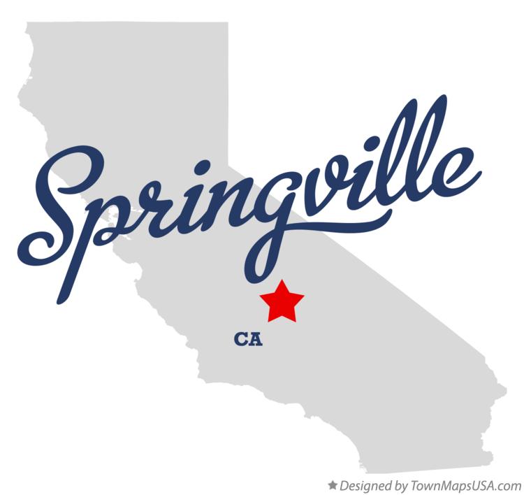 Map of Springville, CA, California