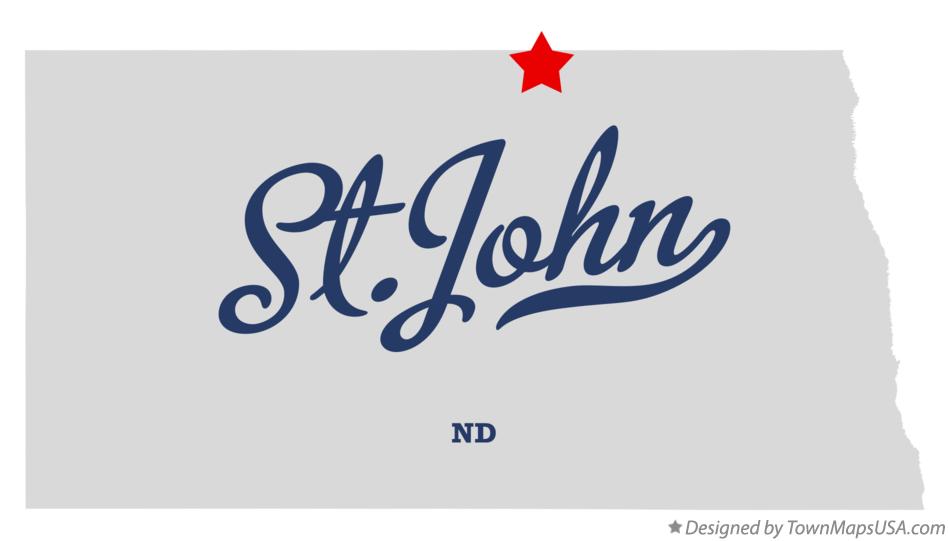 Map of St.John, ND, North Dakota