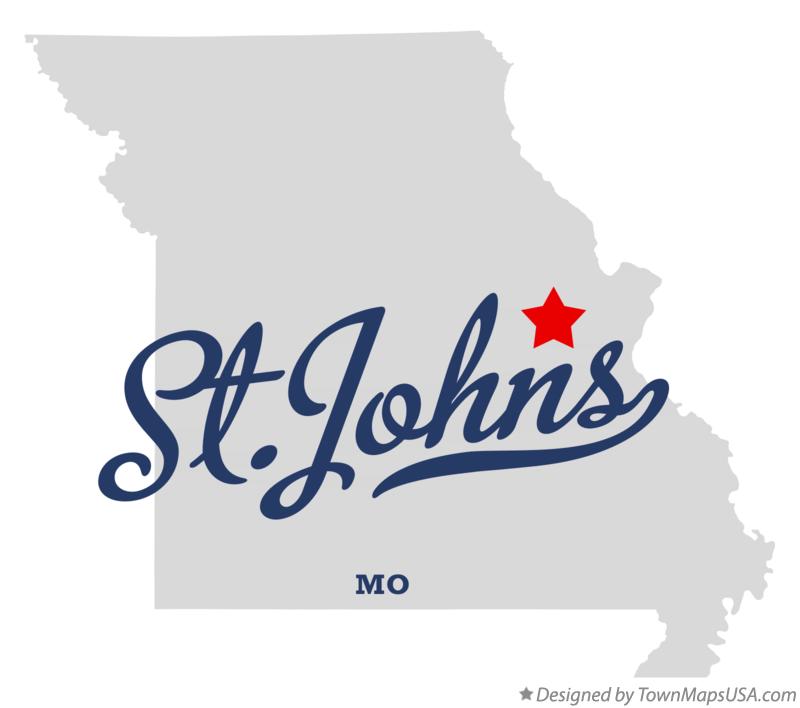 Map of St.Johns, MO, Missouri