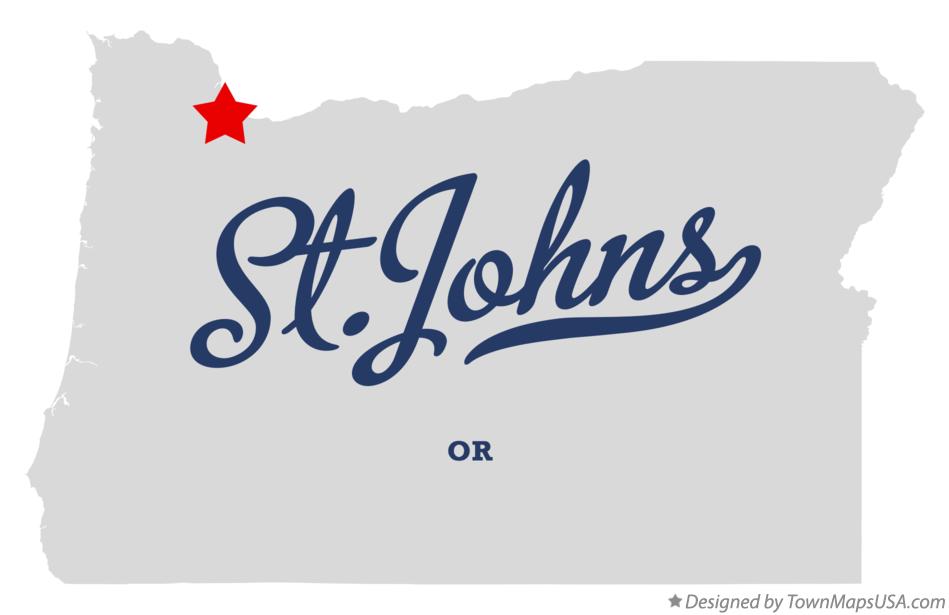 Map of St.Johns, OR, Oregon