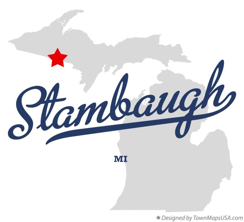 Map of Stambaugh, MI, Michigan
