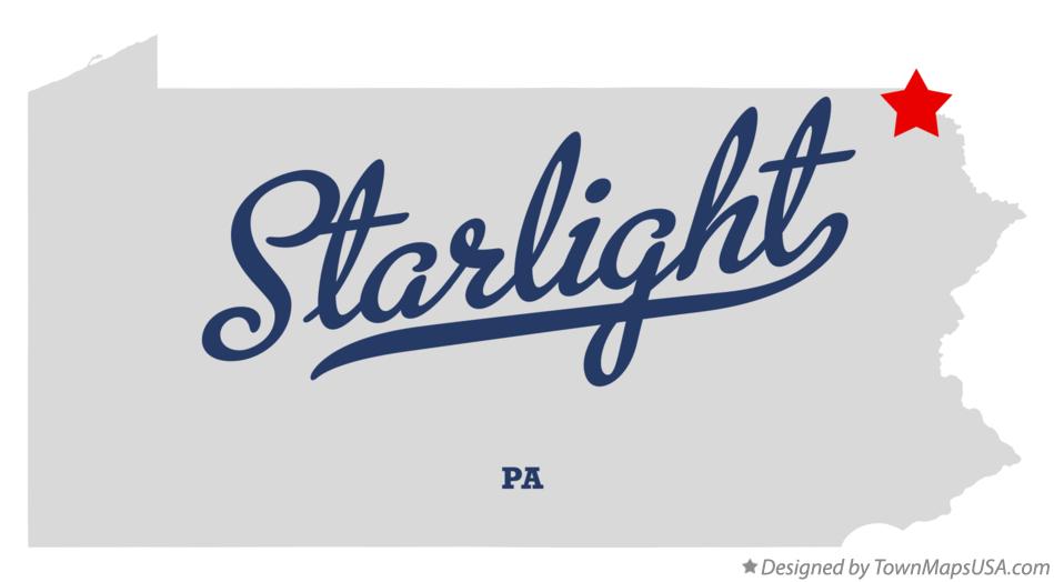 Map of Starlight, PA, Pennsylvania