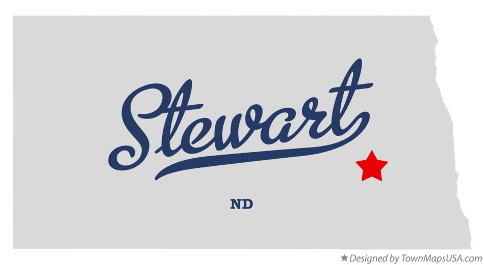Map of Stewart, Barnes County, ND, North Dakota