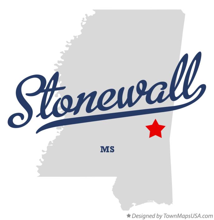 Map of Stonewall, MS, Mississippi