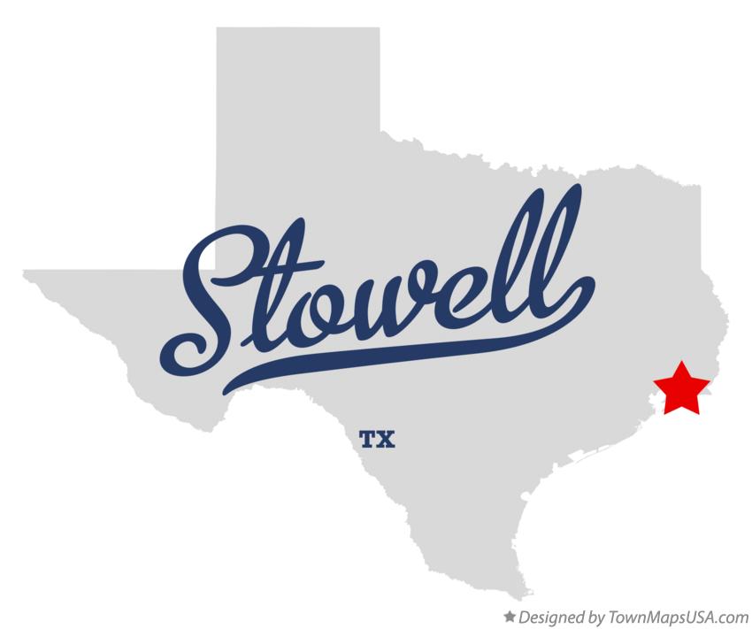 Map of Stowell, TX, Texas
