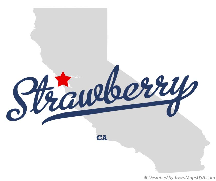 Map of Strawberry, Marin County, CA, California
