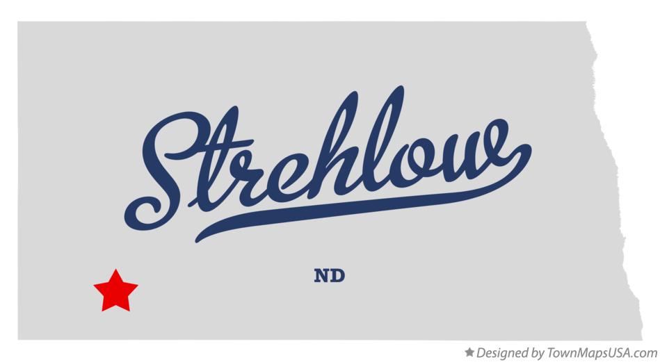 Map of Strehlow, ND, North Dakota