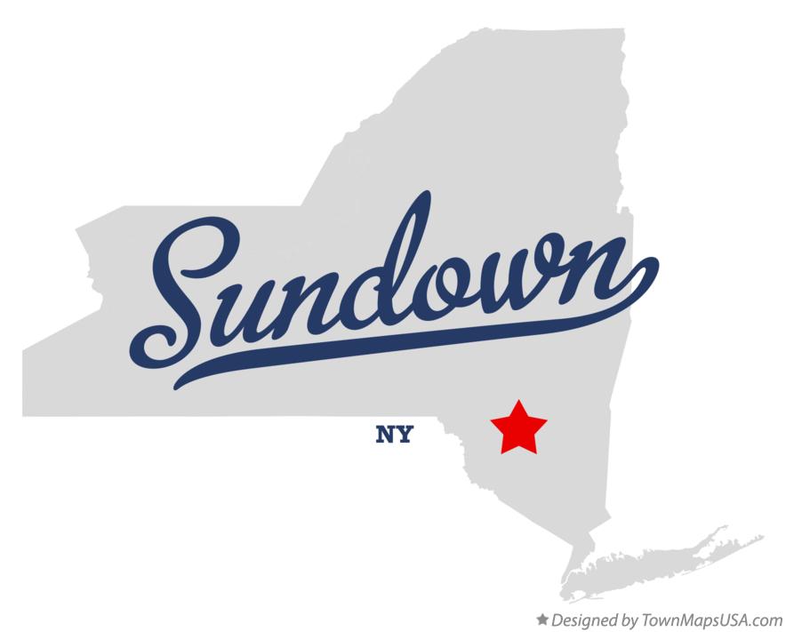 Map of Sundown, NY, New York