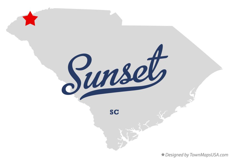 Map of Sunset, SC, South Carolina