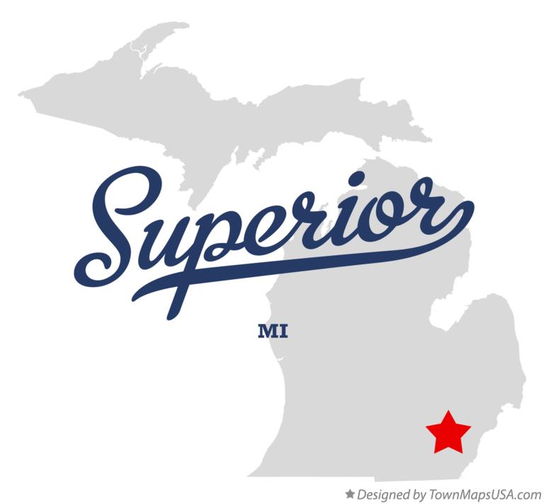 Map of Superior, Washtenaw County, MI, Michigan