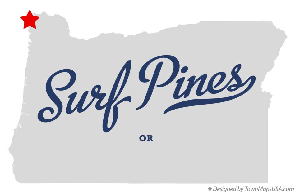 Map of Surf Pines, OR, Oregon