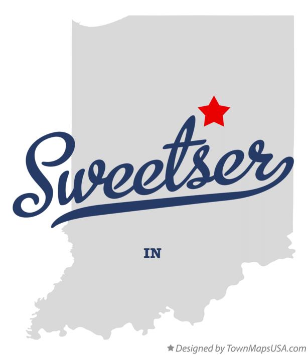 Map of Sweetser, IN, Indiana
