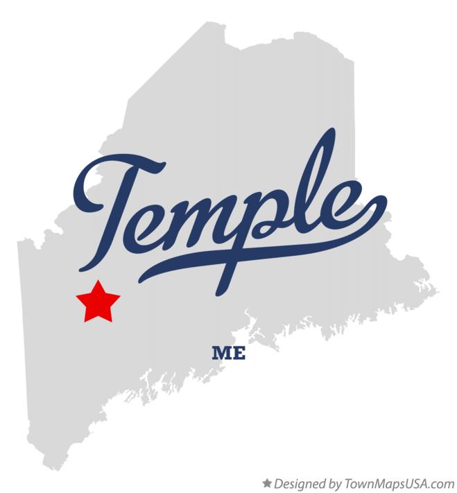 Map of Temple, ME, Maine