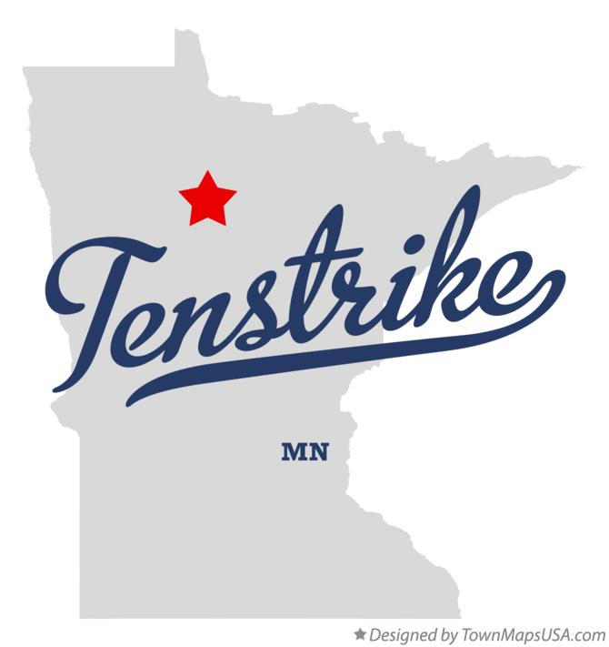 Map of Tenstrike, MN, Minnesota