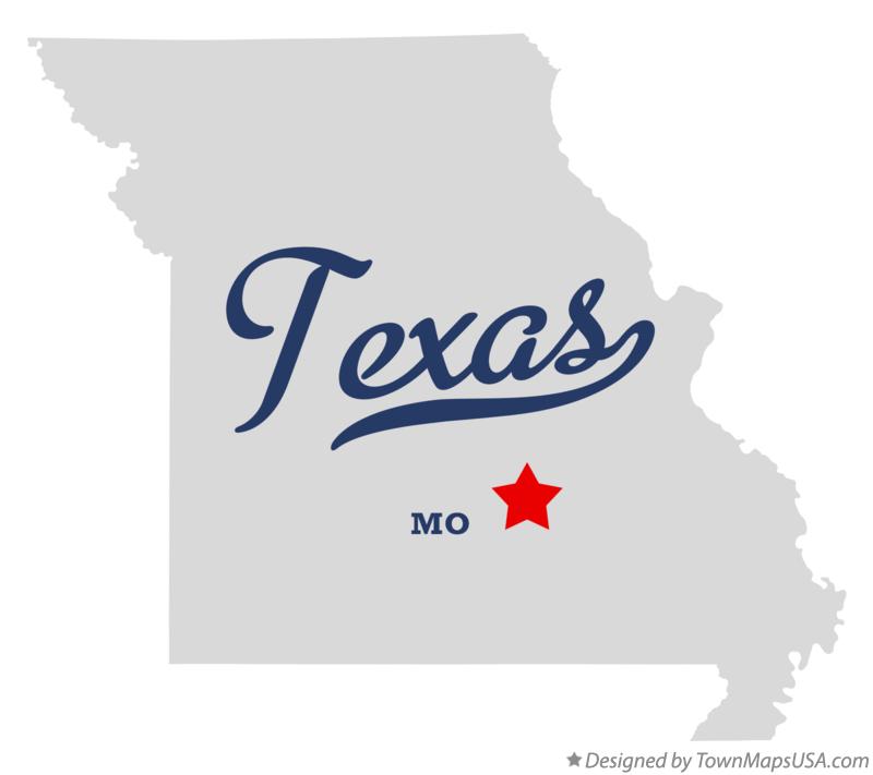 Map of Texas, MO, Missouri