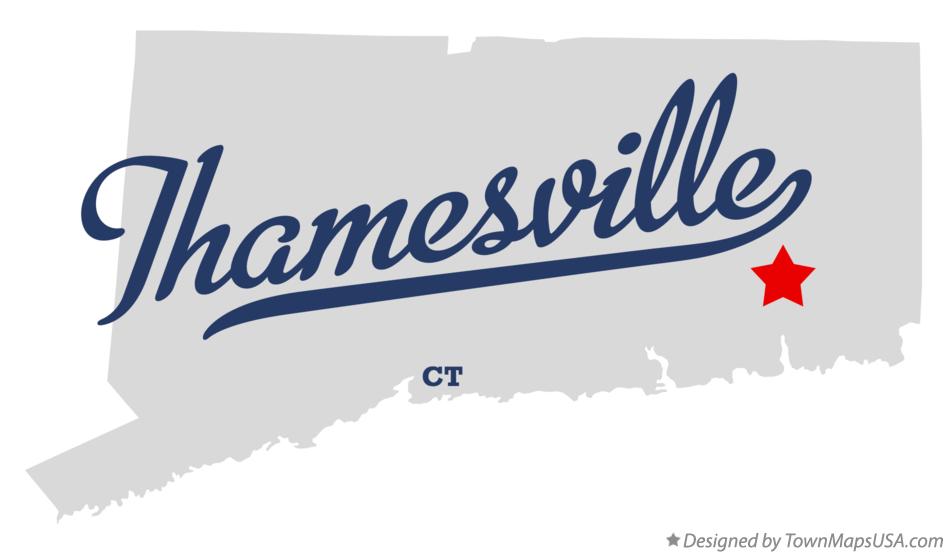 Map of Thamesville, CT, Connecticut